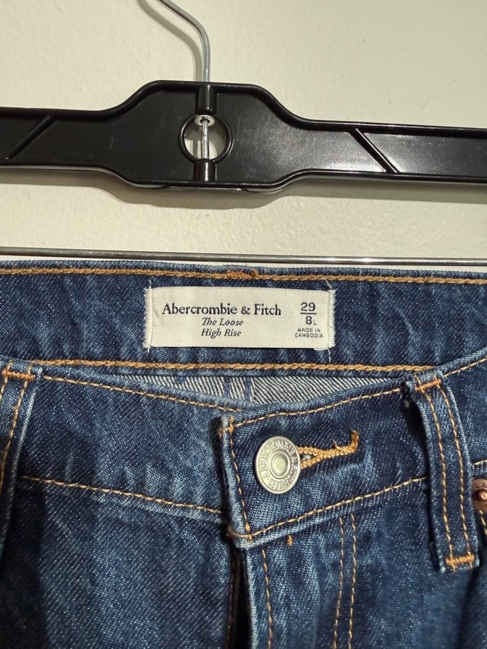 Abercrombie & Fitch The Loose High Rise Cuffed Denim, 8 Long - Picture 3 of 4